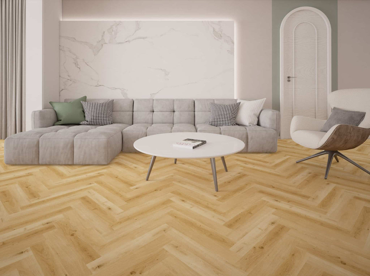 Elite Vinylgulv i Sildeben - Lys Natur - Kork bagside - G5/G2 Kliksystem - 00185